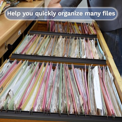 Chinco 2 Pieces PVC Drawer Hanging File Rails Black Cabinet Rails for Hanging 1/2 Drawer Sides Letter Size File Storage Folder Organizer(for 3/4 Inch-wide, 15. 8 Inch) - size: for 3/4 inch-wide, 15.8 Inch