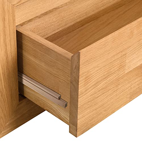 Maitys 2 Pcs Wood Drawer Slides Bottom Mount Classic 16 Inches Center Guide Track with Metal Slide Glides Traditional Wooden Drawer Rails for Dresser Replacement - size: 16 Inches