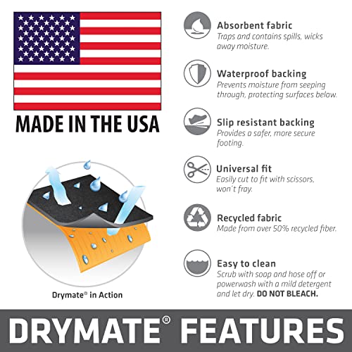 Drymate Garage Floor Mat, (20' x 7'4"), Protects Surfaces, Transforms Garage, Absorbent, Waterproof, Durable (USA Made) (Charcoal) (Includes Double Sided Tape) - size: 7'4" x 20' (Rectangular)