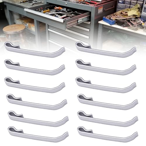 12Pcs Tool Box Drawer Slide Retaining Keeper Clips Fit for Napa Mac Matco Proto Sears Craftsman Tool Boxs Chest Clip Early 2'' Single Loop Pull Out Stop Style Tool Box Drawer Slides Replacement Parts - style: single-ended ring