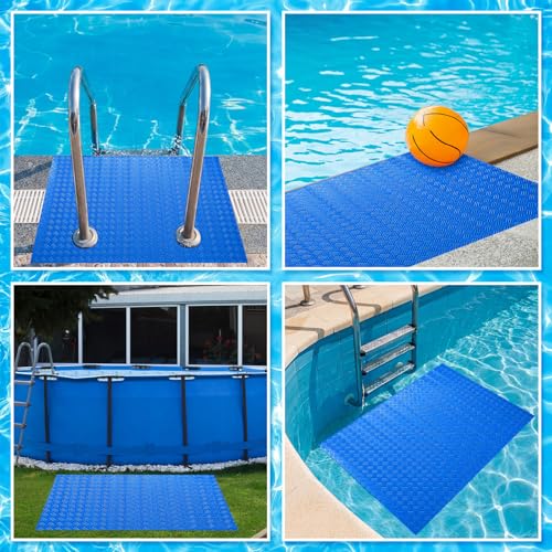 Breling 24" x 36" Swimming Pool Ladder Mat, Protective Pool Ladder Pad Step Mat with Non Slip Texture for Above Ground Swimming Steps Liners and Stairs(Striped) - size: 24" X 36", style: Striped