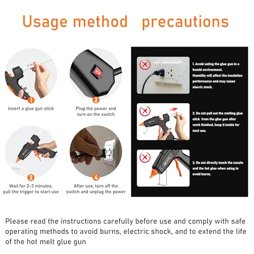IZIO100W Hot Glue Gun Kit, Fast Heating for DIY Crafts Home Repair, Includes 21 Glue Sticks, Anti-Scald Nozzle, Pouch - color: Blue