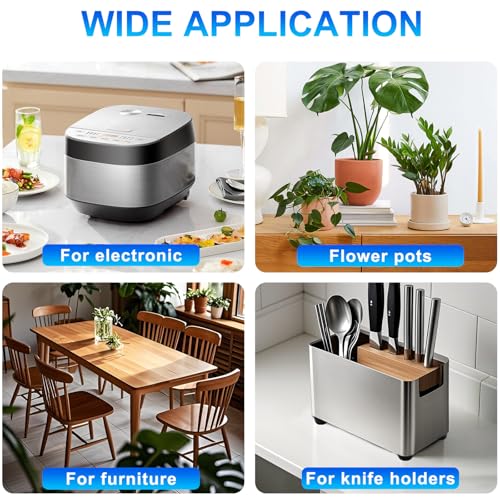 56PCS Cutting Board Feet Non Slip with Stainless Washer Screws,Large Size and Small Rubber Feet for Cutting Board, Electronics,Furniture