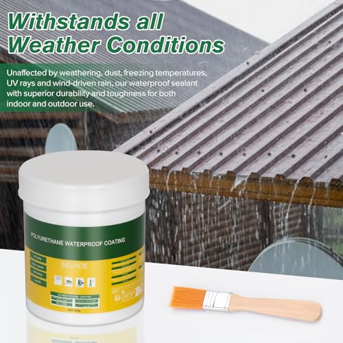 300g Invisible Waterproof Agent Anti-Leakage Agent, Sealer Mighty Paste, Transparent Waterproof Glue Insulating Sealant Polyurethane Coating for Home Bathroom Roof