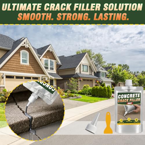 Concrete Crack Filler, High Elasticity Cement Crack Waterproof, Self Leveling Concrete Crack Filler for Driveway, Walkway, Patio, Joint, Indoor and Outdoor - Grey - size: 200g