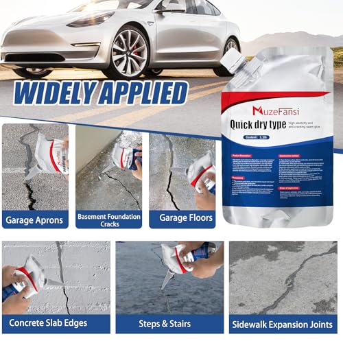 Concrete Crack Filler, Concrete Crack Repair Sealant, Weather-Resistant Crack Caulking Glue, Fast-Drying Crack Repair Adhesive for Slabs, Sidewalk, Foundation & Garage – Indoor Outdoor Use (5 Pack) - style: 5 Pcs,5.5LB