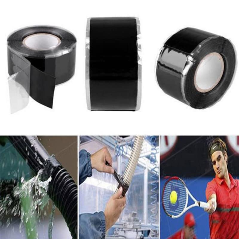 Pipe Tape, Super Strong Waterproof Leak-Proof Sealing Repair Silicone Adhesive, Also Suitable for Repairing Other Items (Black-2.5X150cm) - color: Black-2.5X150cm