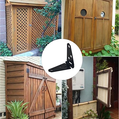 6Pcs 2-Inch Heavy Duty Iron Strap Hinges, Matte Black Gate Tee Hinges for Shed, Fence, Cabinet, Wood Gate Applications with Mounting Screws - size: 2 Inch