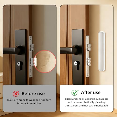 50 PCS Door Silencer Long Strip - Self-Adhesive High Transparent Rubber Cabinet Door Bumper for Slamming Pads, Anti-Collision Quiet Closure for Home, Office & Cabinets