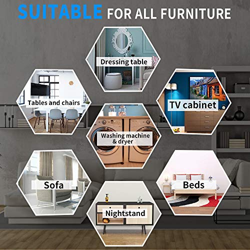 Furniture Sliders, Multi-Surface Furniture Sliders for Carpet & Hardwood Floors, 4 Pack 3 1/2" Furniture Movers for Carpet + 4 Hardwood Socks, Move Furniture on Any Surface Easily! - size: 4+4 Pack 3.5inch (Brown)