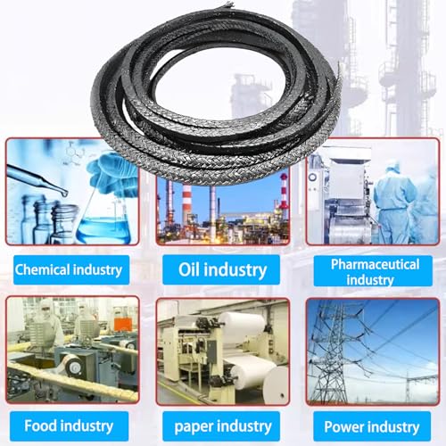 Flexible Graphite Braided Compression Packing ,for Pump Valve or Mechanical Seal 3/16" x 3/16", 10 feet - size: 3/16", 10 feet