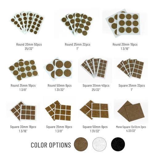 Furndiy Felt Furniture Pads for Hardwood Floors, Self-Adhesive Felt Pad for Chairs & Seat Legs, Easy Slide, Anti Scratch, Noise Stopper, Bumper & Buffer, Floor Protection - Based in USA - 1.3" x 18Pcs - size: 1.3" x 18Pcs