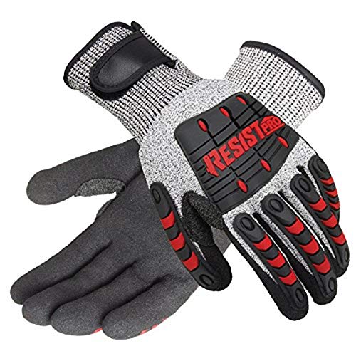 Galeton 12224-XL 12224 Galeton RESIST PRO ANSI Level 4 Cut Resistant 4 Gloves with Impact Protection, X-Large, Gray - color: Black, Gray, and Red, size: X-Large