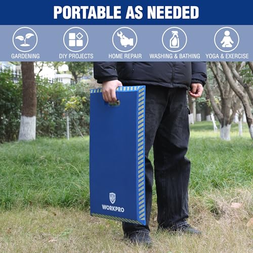 WORKPRO Extra Thick Kneeling Pad, Soft Foam Knee Cushioning, Extra Large Foam Kneeler Mat for Auto-Repair, Gardening, Workout Supplies, 28 x 16 x 1.2in, Blue - color: Blue