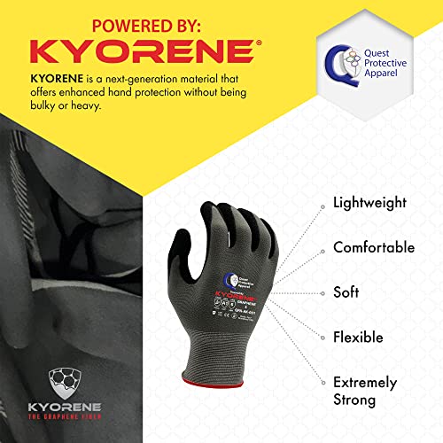 Garden & Work Gloves for Men and Women – Cut Resistant Gardening Gloves with Grip, Lightweight Breathable Safety Gloves for DIY, Construction, Warehouse & General Handling – Large, Pack of 1 - color: Grey/Black - Pack of 1