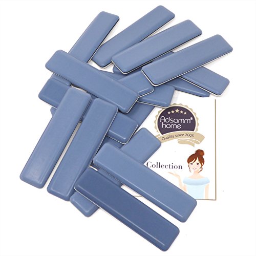 Adsamm PTFE-50-SA-GR-24100-16 PTFE-50-SA-GR-24100 16 x PTFE Gliders, Grey-Blue, 24x100 mm