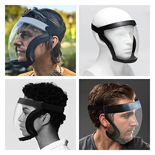 3 Pack Clear Full Safety Face Shield for Adults Women Men(Not Fit Wear Glasses), Adjustable& Reusable Super Protective Face Shields with Super Lightweight, High-Definition, Anti-Fog - size: 3 Pack