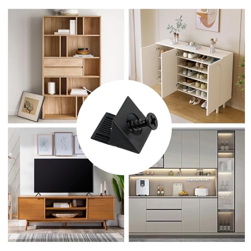 Oedema 150 Pcs Drawer Bottom Support Brackets Drawer Bottom Sagging Repair Fix Mending Wedges 90 Degree Drawer Plastic Angle Code Bracket Fastener, Black - color: Black