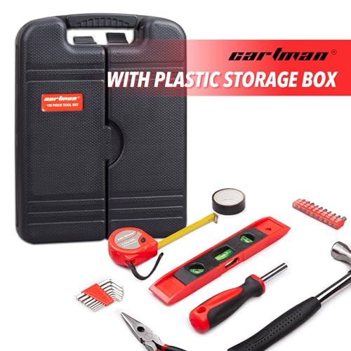 CARTMAN 136-Piece Tool Set General Household Hand Tool Kit with Plastic Toolbox Storage Case - style: 136 PC