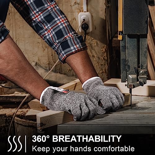 Xuhal 20 Pairs Cut Resistant Gloves Level 5 Protection Cutting Safety Kitchen Anti Cut Gloves for Kitchen (S) - size: Small