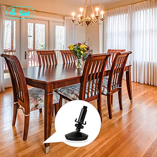 4 Set M10 Swivel Adjustable Leveling Feet, Heavy Duty Height Adjuster Furniture Leveler Foot with T Nut, Screw in Cabinet Table Chair Self Levelers Leg - 2" Base Dia & 2" Bolts Length - Black - style: Black Swivel Leg Levelers