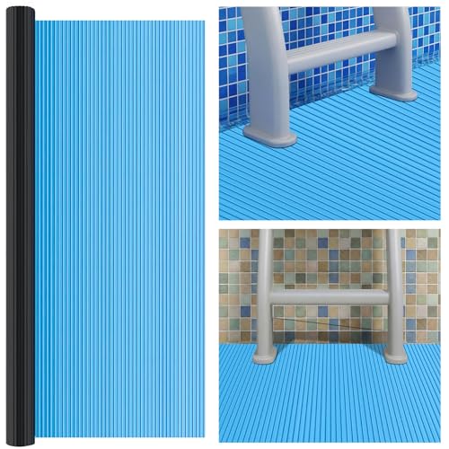 Breling 24" x 36" Swimming Pool Ladder Mat, Protective Pool Ladder Pad Step Mat with Non Slip Texture for Above Ground Swimming Steps Liners and Stairs(Vertical Striped) - size: 24" X 36", style: Vertical Striped