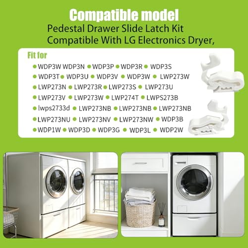 4276ER0002A Right Side Pedestal Drawer Slide Latch Compatible with LG Electronics Dryer,Replacement Assembly for Plastic Latch of Dryer Pedestals - style: Right