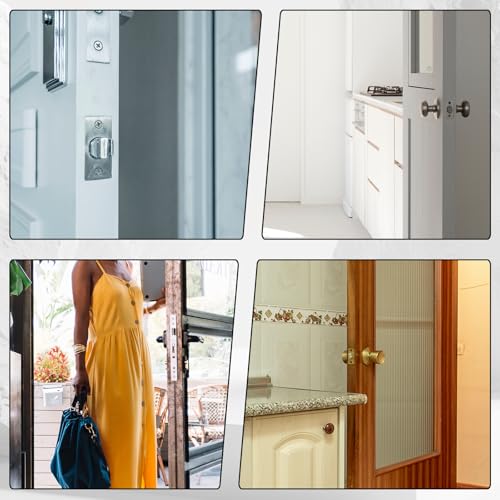 2 Pack Round Corner Deadbolt Strike Plate Door Backplate Silver 1" x 2-1/4" Door Backplate Stainless Steel Doors Lock Replacement Parts with 4 Screws Plates Doors Strike Plate