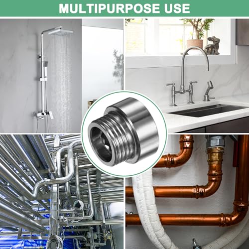 M METERXITY Shower Head Extension Arm, Stainless Steel G1/2 Male to Female Extension Pipe Fitting Adapter with PTFE Thread Seal Tape for Shower/Faucet, Pipe Plumbing Coupler 0.79"/20mm 2-Pack - size: 0.8"/20mm