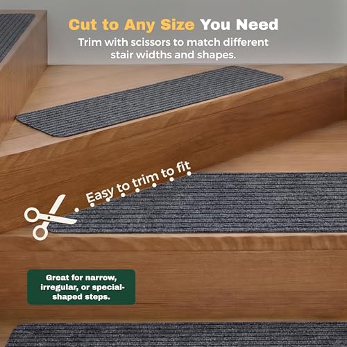 MBIGM Non-Slip Carpet Stair Tread Mat 30" x 30" Landing Rug-Matching Mat Non-Skid Safety Rug Slip Resistant - Gray - color: Grey, size: 2'6" x 2'6" - 1 pcs