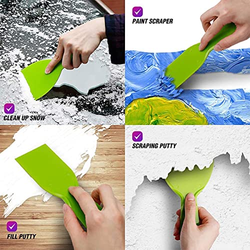 10Pcs Putty Scraper 2" Plastic Flexible Putty Knives,Disposable Spreader Flexible Plastic Paint Scraper Tool for Spackling, Taping Drywall Wall Painting (2" - 10Pack)