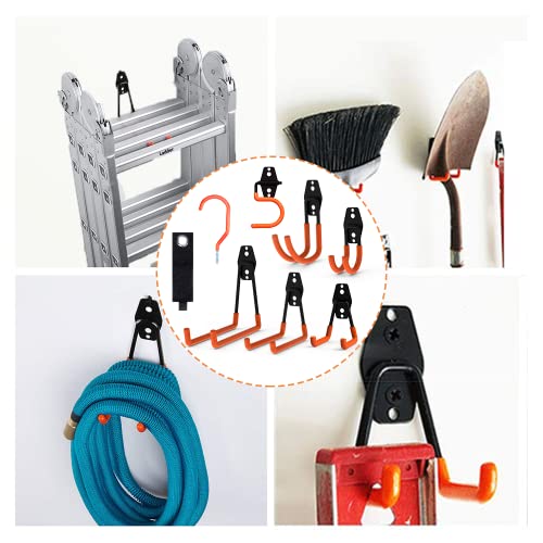 Garage Hooks 22 Pack Heavy Duty Garage Storage Hooks Steel Tool Hangers for Garage Wall Mount Utility Hooks and Hangers with Anti-Slip Coating for Tools Organizer Ladders Bikes Bulky Items - size: Garage Hooks 22Pack