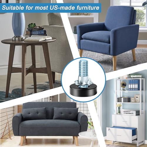 4 Set 1/4" Thread Furniture Feet Levelers, Adjustable Table Leg Screws, Height Adjuster Leveler with T-Nut for Tables,Cabinets,Chairs (1/4''-with T-Nut-8 PCS) - size: 1/4''-with T-Nut-8 PCS