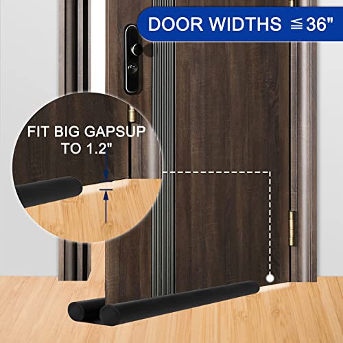 Adjustable Under Door Draft Stopper - Effectively Blocks Cold Air, Wind, Dust, and Reduces Noise - 36" Length - size: 36 inches