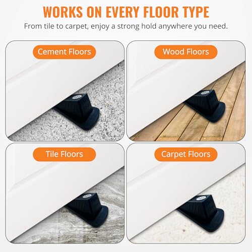 Door STOPPERS for Bottom of Door — Heavy Duty Rubber Wedge Stopper with Galvanized Metal Bottom Includes a Powerful Magnet with a Commercial Grade Adhesive Backing. Only brandable Stopper.