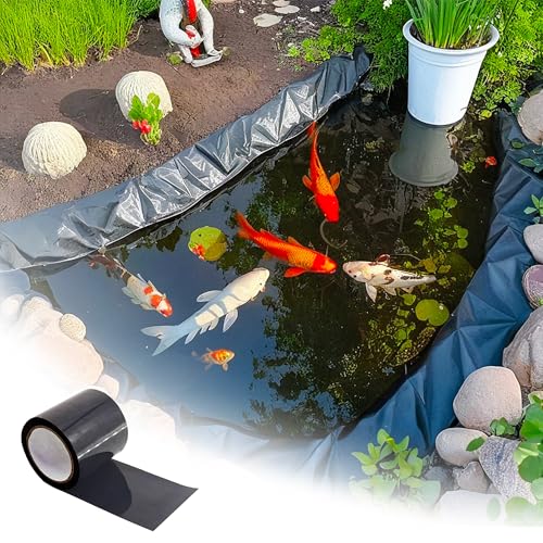 Pond Liner Seam Tape Single Sided, Waterproof Pond Repair Kit Butyl Rubber for EPDM PVC Outdoor Pond Liner Leak Repair Long-Lasting Easy to Apply - size: 4" X 20'