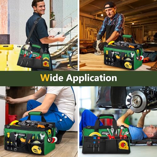 Tool Bag,Gifts for Men Dad Husband Him Christmas 18 Inch Heavy Duty Tool Bags With Wide Mouth and Adjustable Shoulder Strap Ideal for DIY Enthusiasts,Home Repairs,Craftsmen and Electricians - size: 18"L x 9"W x 10"H
