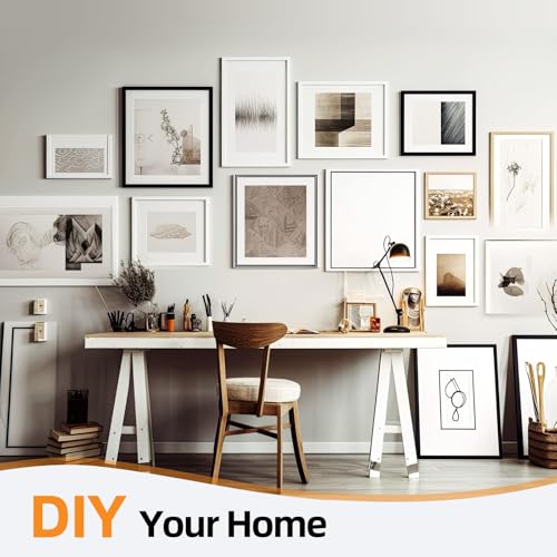 SummerBrite Picture Hanging Strips 40 Strips, Damage Free Removal, Wall Poster Picture Hangers Without Nails, Sticky Hook & Loop Adhesive Strips for Poster/Picture/Home/Office, 20 Pairs/Medium, White - size: Medium 20 Pairs, style: White