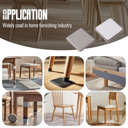 Furniture Sliders,40mm Square Table and Chair Leg Sliding Pad for Easy Moving on Carpet Hardwood (16pcs) - size: 40mm,Square