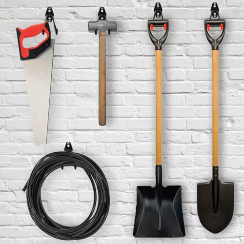 18 Pack Garage Hooks Heavy Duty - Supports 100 lbs, Utility Steel Garage Hanger & Organizer for Organizing Garden Lawn Tools, Ladders, Garden Hose, Digging Shovel, Bikes, Ropes (Orange) - size: 18 Pack
