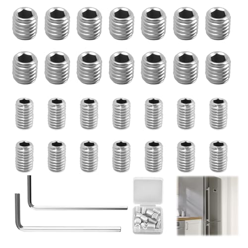 30 Pcs W11366418 Refrigerator Freezer Door Handle Mounting Screws Kit, Replacement Set with Screwdriver for Refrigerator Dishwasher Handle Repair, Stainless Steel Hardware Accessories