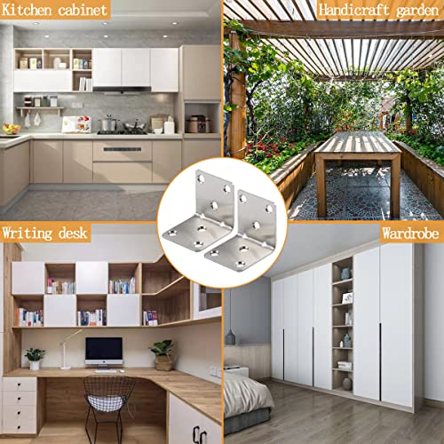 20PCS L Brackets Corner Bracket 1.5"x1.5"x1.5", Heavy Duty Corner Brace for Wood, Right Angle Brackets, 40MM 1.5Inch Wide 90 Degree Bracket for Wooden Frame Furniture Shelves Chairs - size: 1.5"x1.5"(Silver)