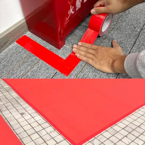 Duct Tape Red, 2 Inches x 32 Yards, Heavy Duty Waterproof, Strong, Durable, Easy-Tear by Hand, Residue-Free for Home Repairs, Industrial, Fixed Carpet Edge, DIY Projects - color: Red
