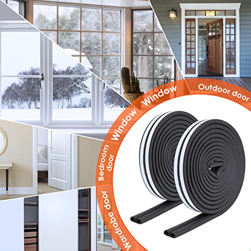 33 Feet Long Weather Stripping Seal Strip for Doors/Windows, Self-Adhesive Backing Seals Large Gap Seal Strip by YOUSHARES (33 Ft/10m, Black) - color: 10m/33ft Black