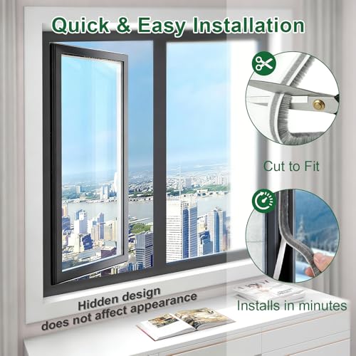 39FT Weather Stripping Door and Window Seal, Self-Adhesive Soundproofing Seal Strip, 0.35" Wide x 0.2" Thick, Draft Stopper for Doors & Windows (Grey, 39.4FT, 0.35'' Wide X 0.2'' Thick) - size: 39.4FT, 0.35'' Wide X 0.2'' Thick