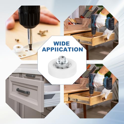 uxcell 12Pcs Drawer Rollers, 19mm Plastic Positioning Pulleys Small Drawer Pulley Bearing Replacement Wheel for Furniture Parts Cabinet Cupboard Wardrobe Slides - size: 19mm