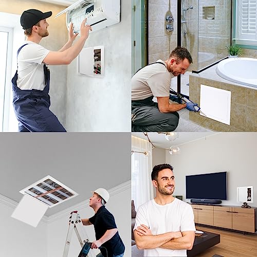 Morvat Access Panel 14x14 Inch for Drywall & Ceiling with Door, Heavy-Duty Durable ABS Plastic & Easy Install Access Box, Wall Hole Cover Plate for Plumbing & Electrical Cables & Wiring, White, 4 Pack - size: 14x14 - 4PK