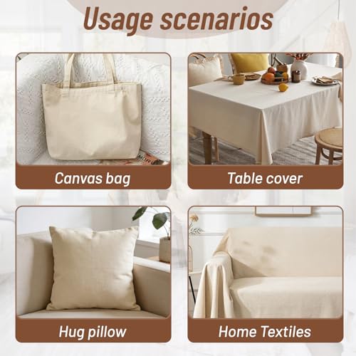 60”W 10oz Natural Canvas Fabric, Canvas Roll, 100% Cotton Painters Drop Cloth for Arts & Crafts, Backings Covers (1 Yards) - size: 1Y-10oz