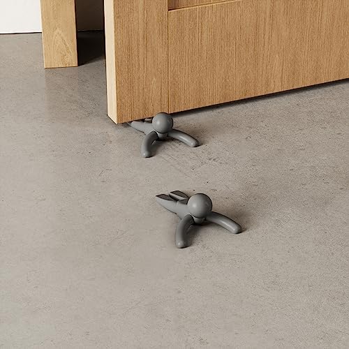 Umbra Buddy Door Stop, Heavy-Duty and Flexible, Soft-Touch Finish, Protects Your Floors, Grey, 2-Pack - style: 2-Pack