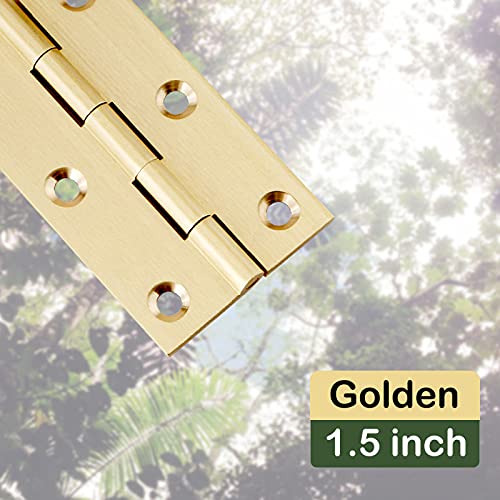 8 Pcs Solid Brass Hinges, Jewelry Box Hinges, Small Hinges with Screws, Suitable for Jewelry Chest, Wood Box, Toolbox and Cabinet, 1.5 inch - size: 1.5 Inch